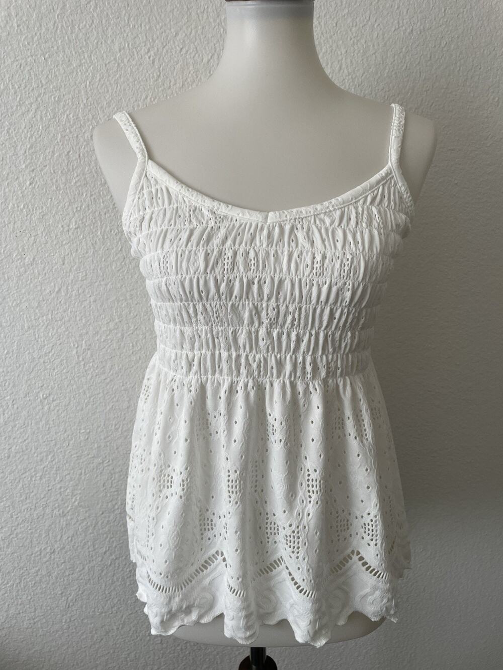 Kirious LA Tank Top Smocked Babydoll Romantic Cottagecore Coquette Boho